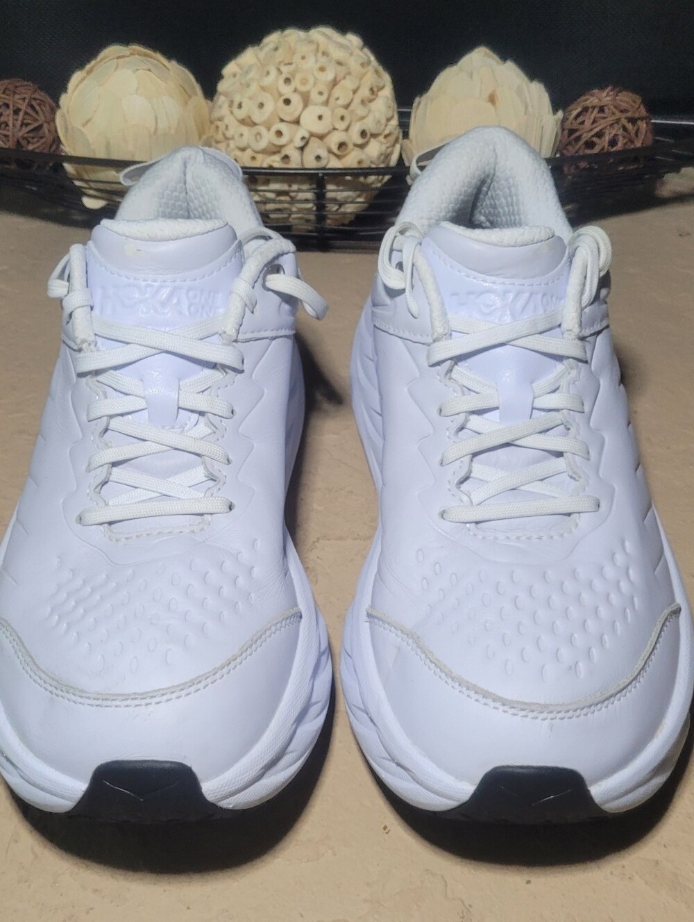 Size 10 Hoka One One W BONDI SR Triple White Women Sneakers 1110521
